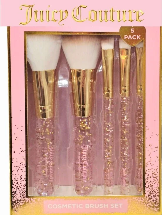 Juicy Couture Glitter Infused Handle 5-Piece Cosmetic Brush Set
