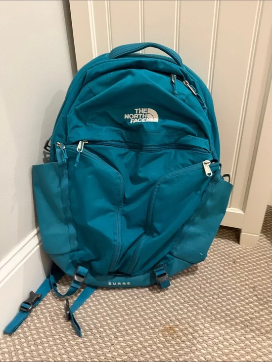 The North Face Surge Backpack in Teal