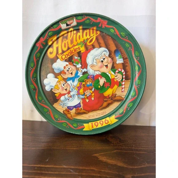 Vintage 1996 Keebler Holiday Cookies Tin Ernie the Elf Christmas Collectible 10