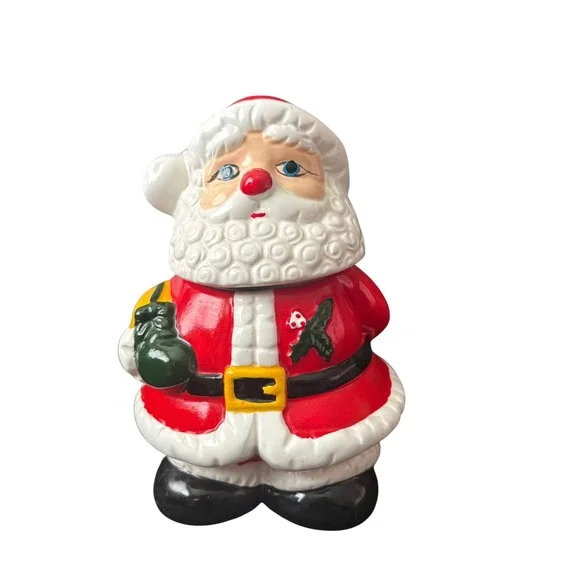 Vintage Santa‎ Cookie Jar Action Taiwan Christmas Ceramic 9