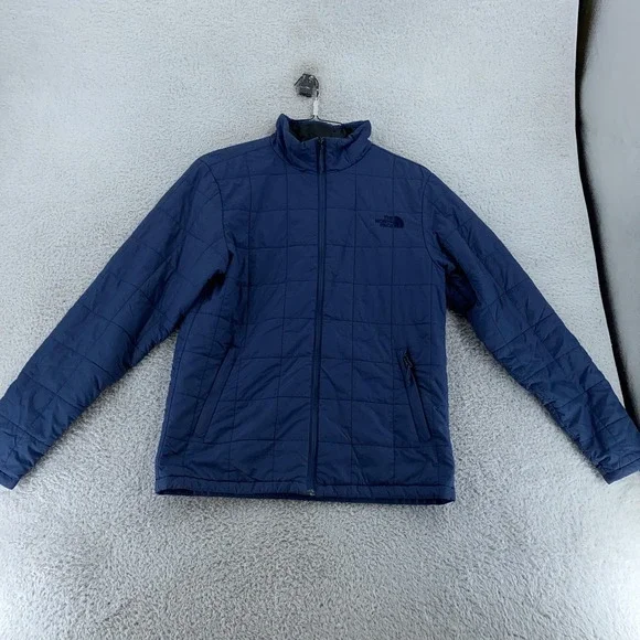 The North Face Harway Jacket Mens Small Blue Quilted‎ Insulated Full Zip Outdoor