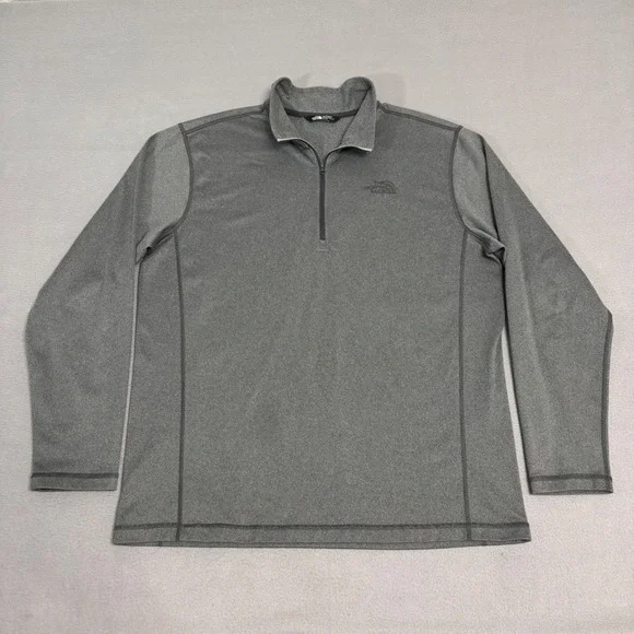 The North Face Quarter Zip Pullover Mens XL Gray Performance Fleece Hiking Shirt
