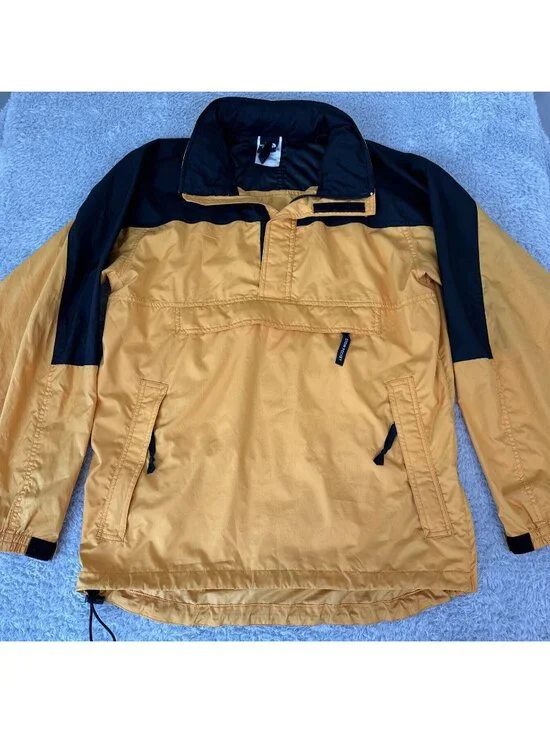 The North Face Mens M Yellow Black Pullover Jacket Windbreaker Outdoors
