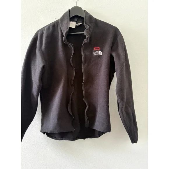 The North Face Men's Full Zip Black Fleece Jacket With MW Logo Patch Size Small