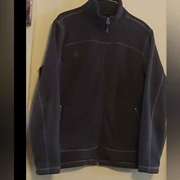 Northface full zip fleece jacket. Dark gray mens sz. Med.(#486)