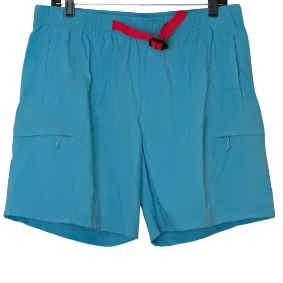 The North Face Cargo Shorts Mens Large Blue Belted Hiking Trail Outdoor