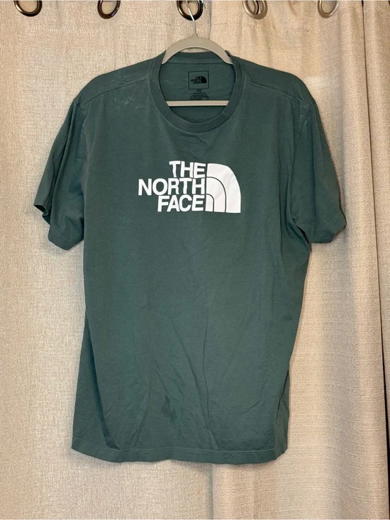 The North Face Men's Short Sleeve Tee in Forest Green with White Logo