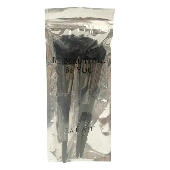 FARAH Be Beautiful Be‎ You Midnight Pro Trio Face Makeup Brushes Set NEW