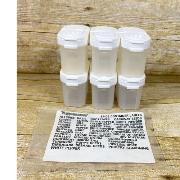 Vintage Tupperware Spice Small  Containers with White Seals Modular Mates