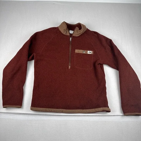 The North Face Gordon Lyons Mens Marbled Maroon 1/2 Zip Medium Pullover