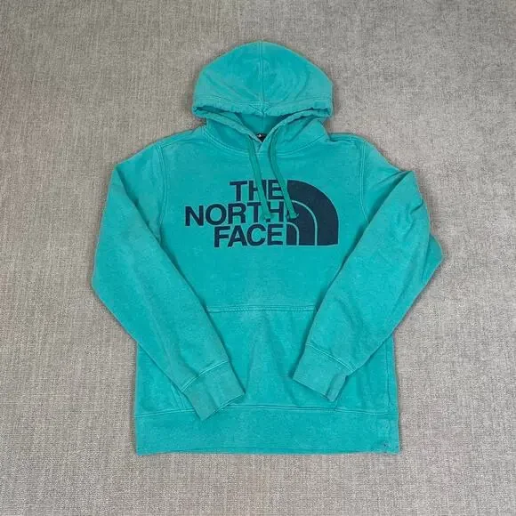 The North Face blue hoodie spell out graphic pullover outdoor Small