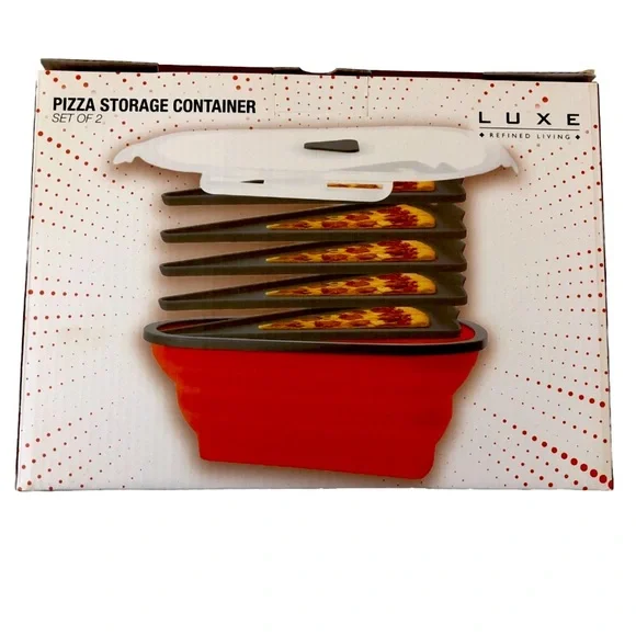 Luxe Red Pizza Slice Storage Set of 2 New in Box