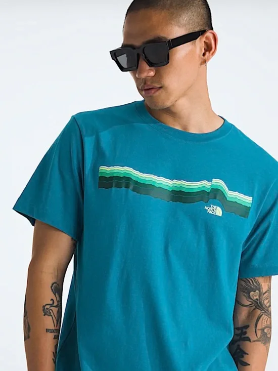 North Face Men's Evolution Tequila Sunrise Short-Sleeve T Shirt Medium NEW