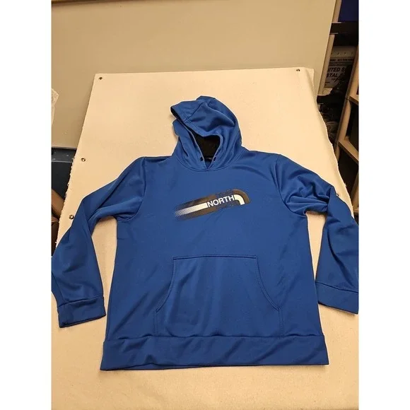 The North Face Sweater Mens XL Blue Sweatshirt Hoodie Pullover Kangaroo Pouch