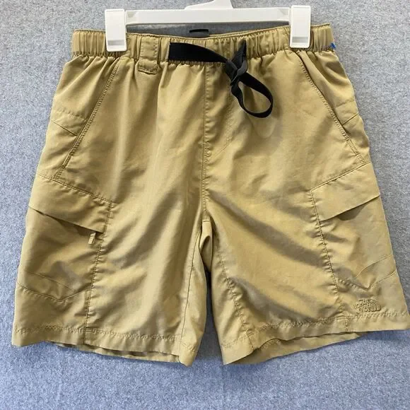 North Face Shorts Mens Small Ripstop Brown Belted Cargo Nylon Hiking Pockets 9