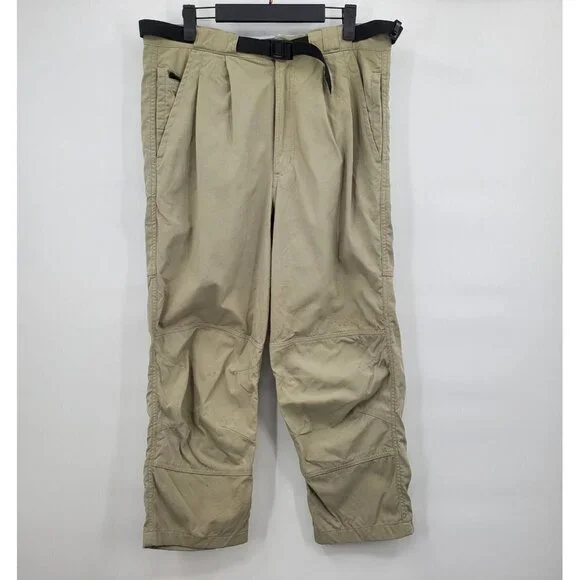 The North Face Hemp Canvas Outdoor Pants Hiking Sports Solid Small Mens Khaki