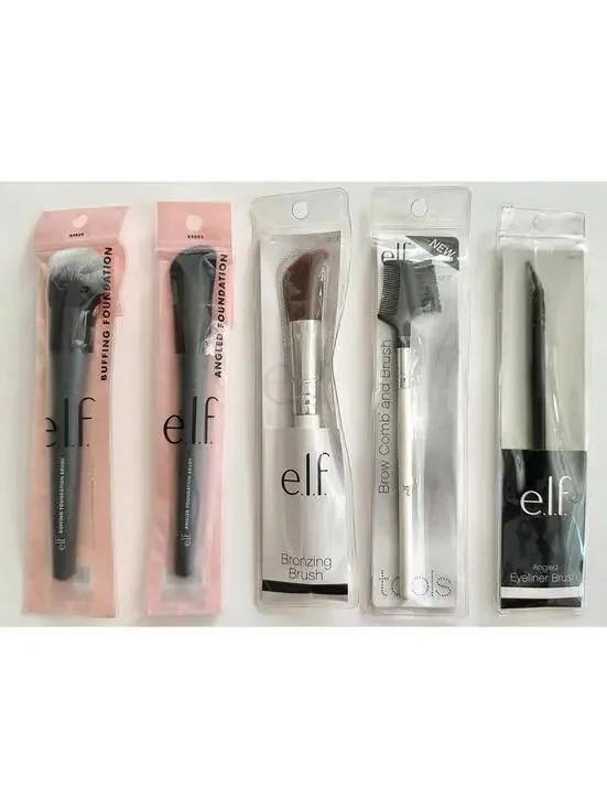 5-Pack NEW e.l.f. ELF Bronzing Angled Eyeliner Buffing Foundation Brush (Sealed)