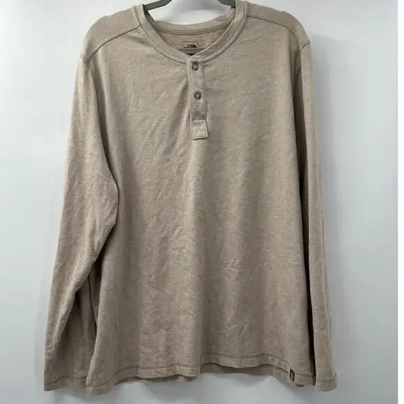The North Face Men's Cooperwood Tan Long Sleeve Henley Shirt –‎ Size XXL