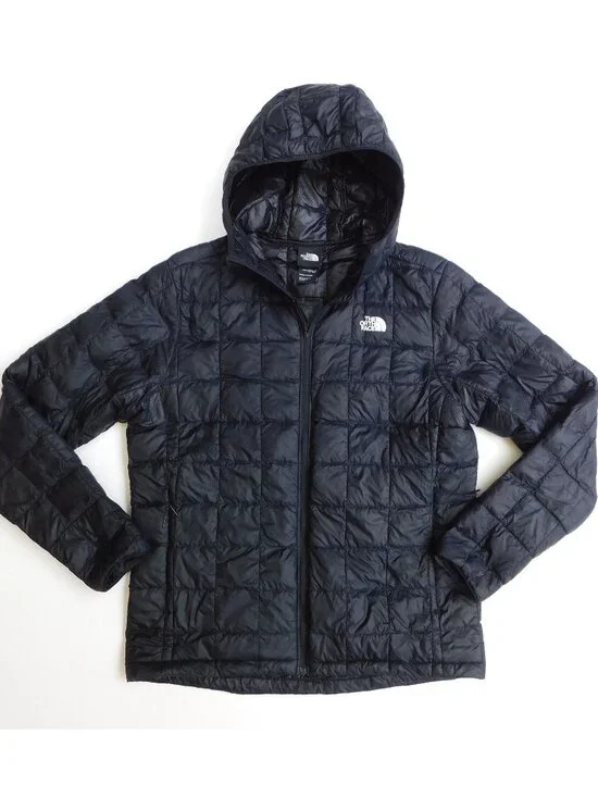 NORTH FACE Mens Medium THERMOBALL ECO Black Nano Puffer Hoodie 2.0 Zip Jacket