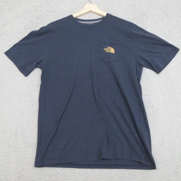 The North Face‎ Shirt Mens M Blue Cotton Logo Graphic Pocket Gorpcore Outdoor