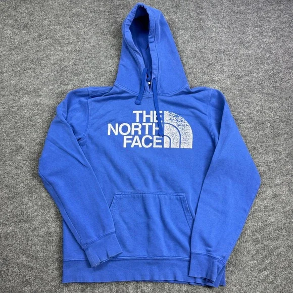 The North Face Hoodie Men M Blue Graphic Logo Pullover Sweatshirt Outdoor Casual