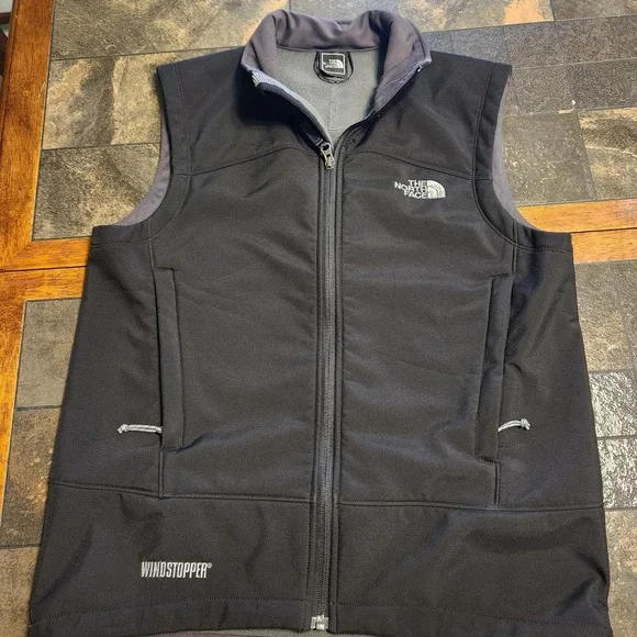 Northface Windstopper Mens Vest Soft Shell Fleece Lined Black Size SMALL 2009‎