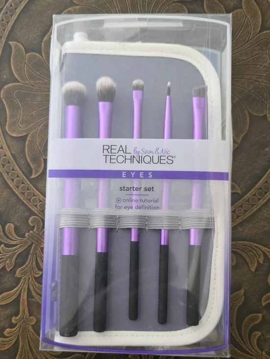 Real Techniques Eyes Starter Brush Set - Metallic Purple Handles