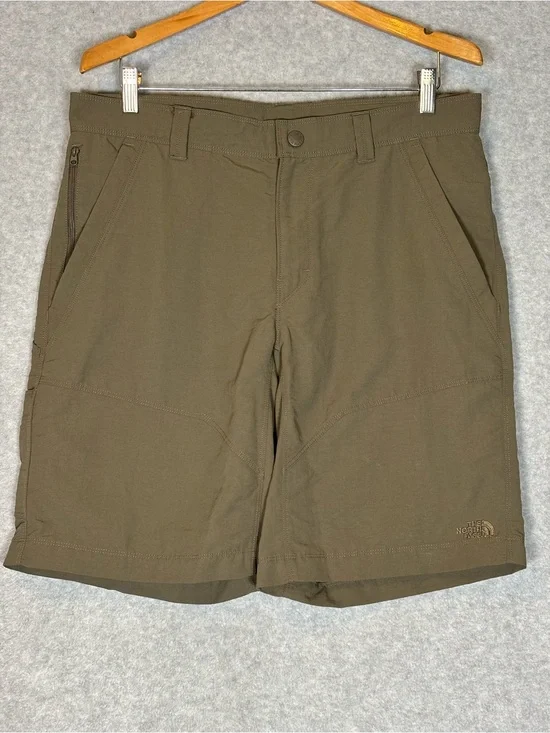 The North Face lightweight Nylon Technical Hiking Shorts-Olive Green-Men Size 34