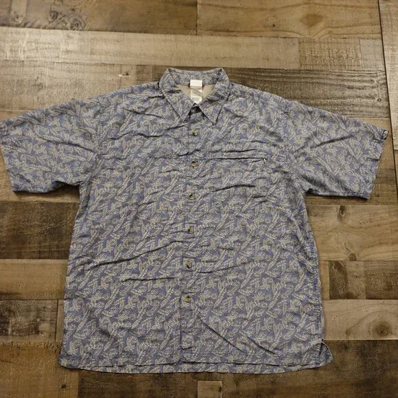 The North Face button down shirt men's‎ large leaf print lightweight
