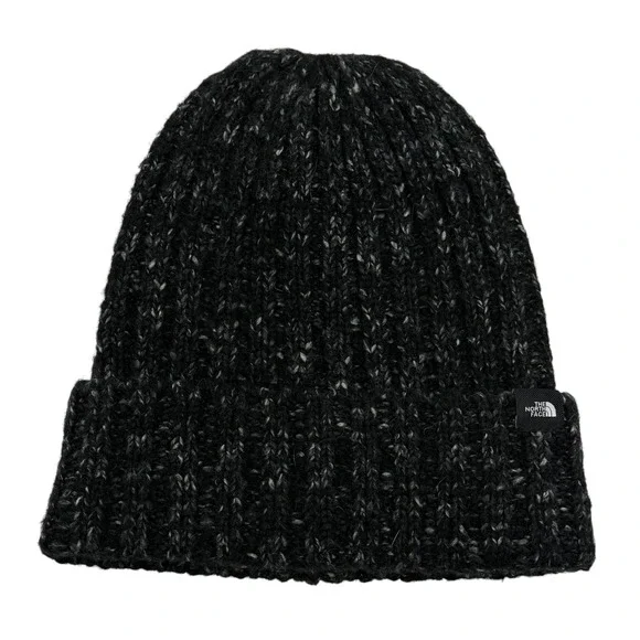 The North Face Chunky Ribbed Knit Beanie Black Marled Winter‎ Hat NF0A3FGS