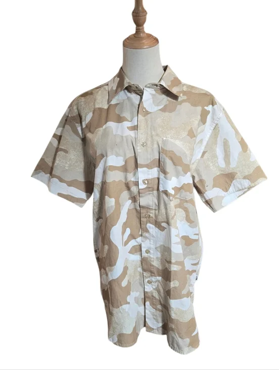 The North Face Tan Camo Button Down Short NWT