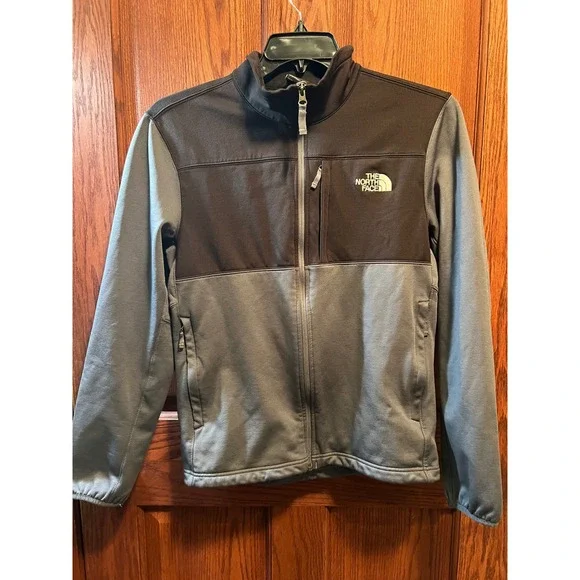 The North Face Mens Chimborazo Full Zip Fleece Jacket Grey Black Medium
