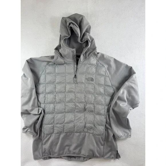 The‎ North Face ThermoBall Eco Hybrid Hoodie Mens XL Grey Quarter Zip Pullover