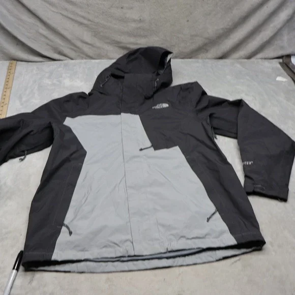 North Face Jacket Mens Medium Gray Gore-Tex Mountain Light Waterproof 3in1 Shell