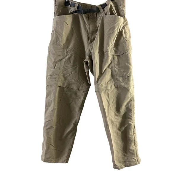 The North Face Mens XL Regular Khaki Convertible‎ Hiking Cargo Pants Zip Off Tan