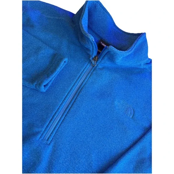 The‎ North Face  Arctic Blue 1/2 Zip Pullover Textured Fleece Men's XXL