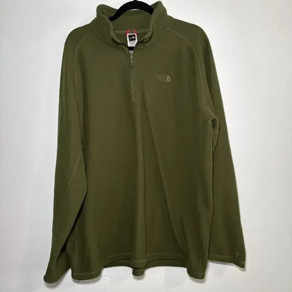 The North Face Men's Textured‎ Cap Rock Quarter Zip Pullover Green Size XXL 2XL