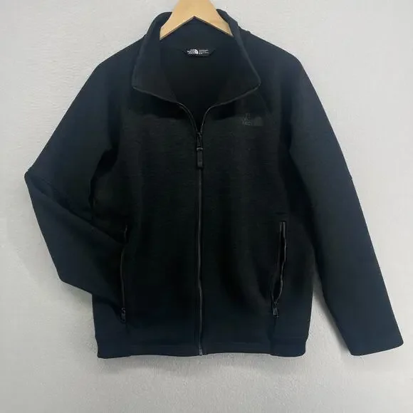 THE NORTH FACE Jacket Mens M Far Northern Full Zip Softshell Wool Blend Gray