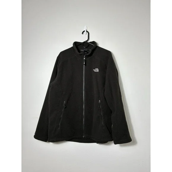 The North Face Full‎ Zip Fleece Jacket Men's L Black Fall Classic Pockets