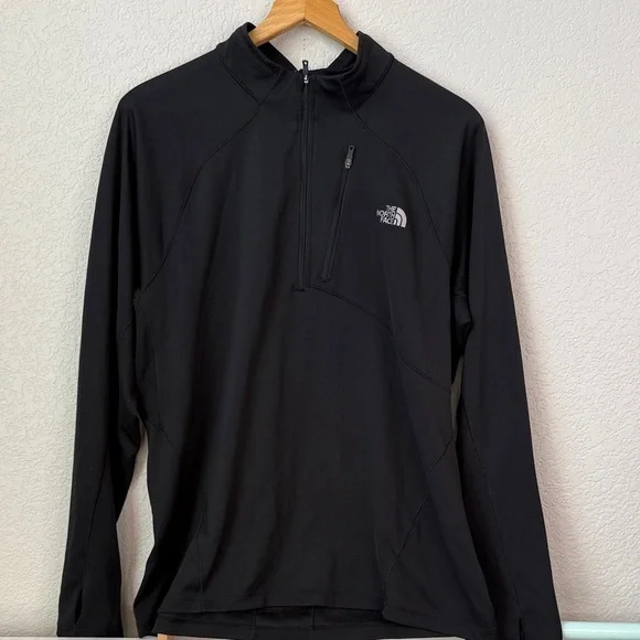 The North Face Mens Performance Quarter Zip Sweater Athletic Black size XLarge