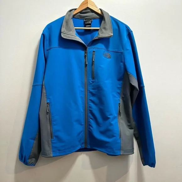 The North Face Mens Large Apex Bionic Jacket Lightweight Bold Blue and Gray