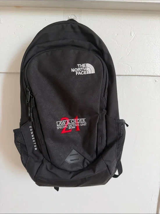 The North Face Black Backpack with Red Law & Order SVU Accent