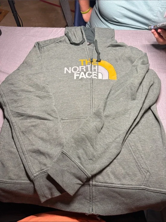 The North Face Slate Green Hooded Zip-Up Sweatshirt