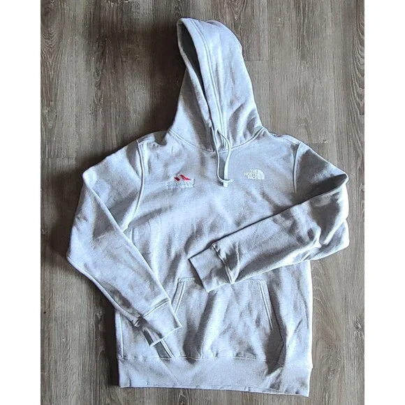The North Face Hoodie Mens Medium Gray Pullover Sweatshirt Logo Embroidered NWT