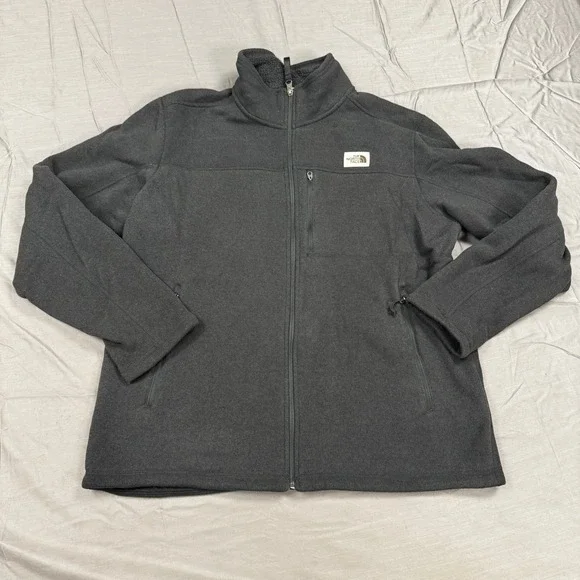 The North Face Gordon Lyons Full Zip Fleece Jacket Mens XL Charcoal Gray Heather