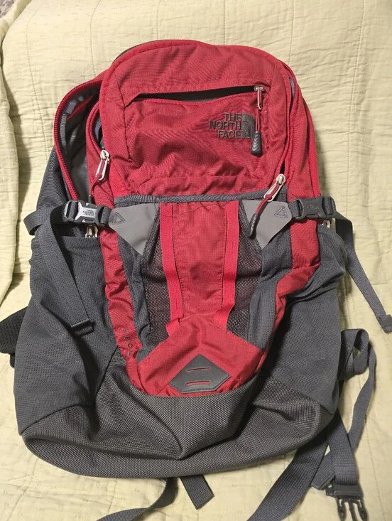 The North Face Recon Red and Gray  Hiking Backpack