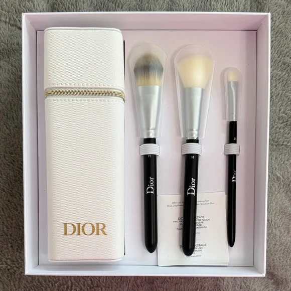 New Dior White & Black Makeup Brush Set with Case limited edition