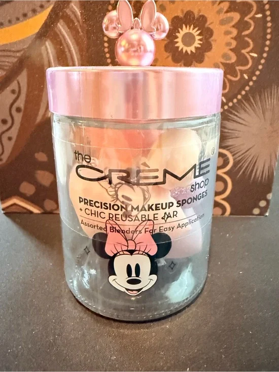 The Crème Shop Minnie Mouse Pink Precision Makeup Sponges w/Jar MM622262-P