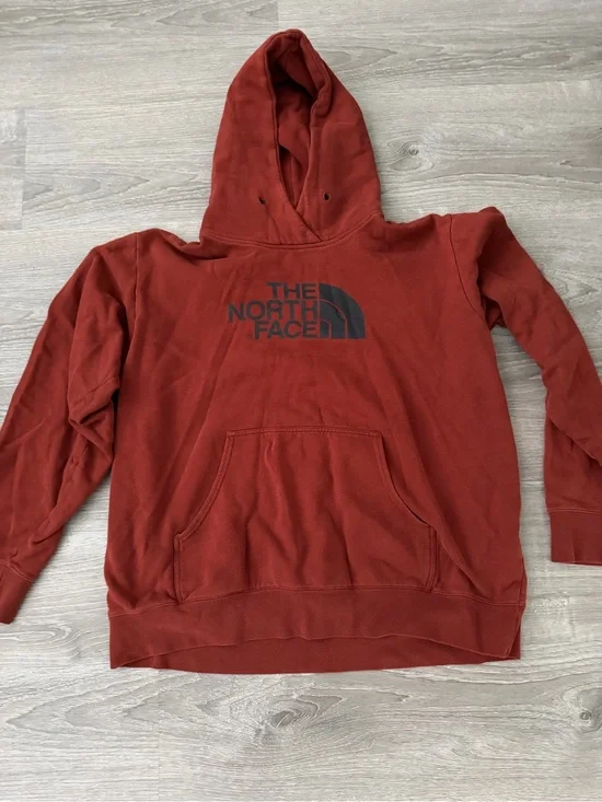 The North Face Pullover Hoodie Men’s XL Rust Orange Logo Sweatshirt