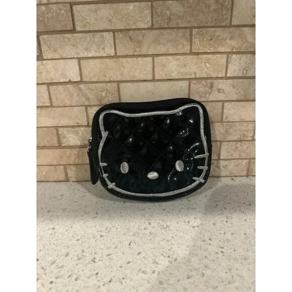 Rare Loungefly Hello‎ Kitty Sanrio Black Quilted Makeup Zip Pouch/ Clutch